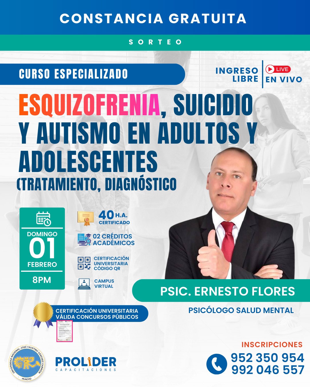ESQUIZOFRENIA, SUICIDIO Y AUTISMO EN ADULTOS Y ADOLESCENTES