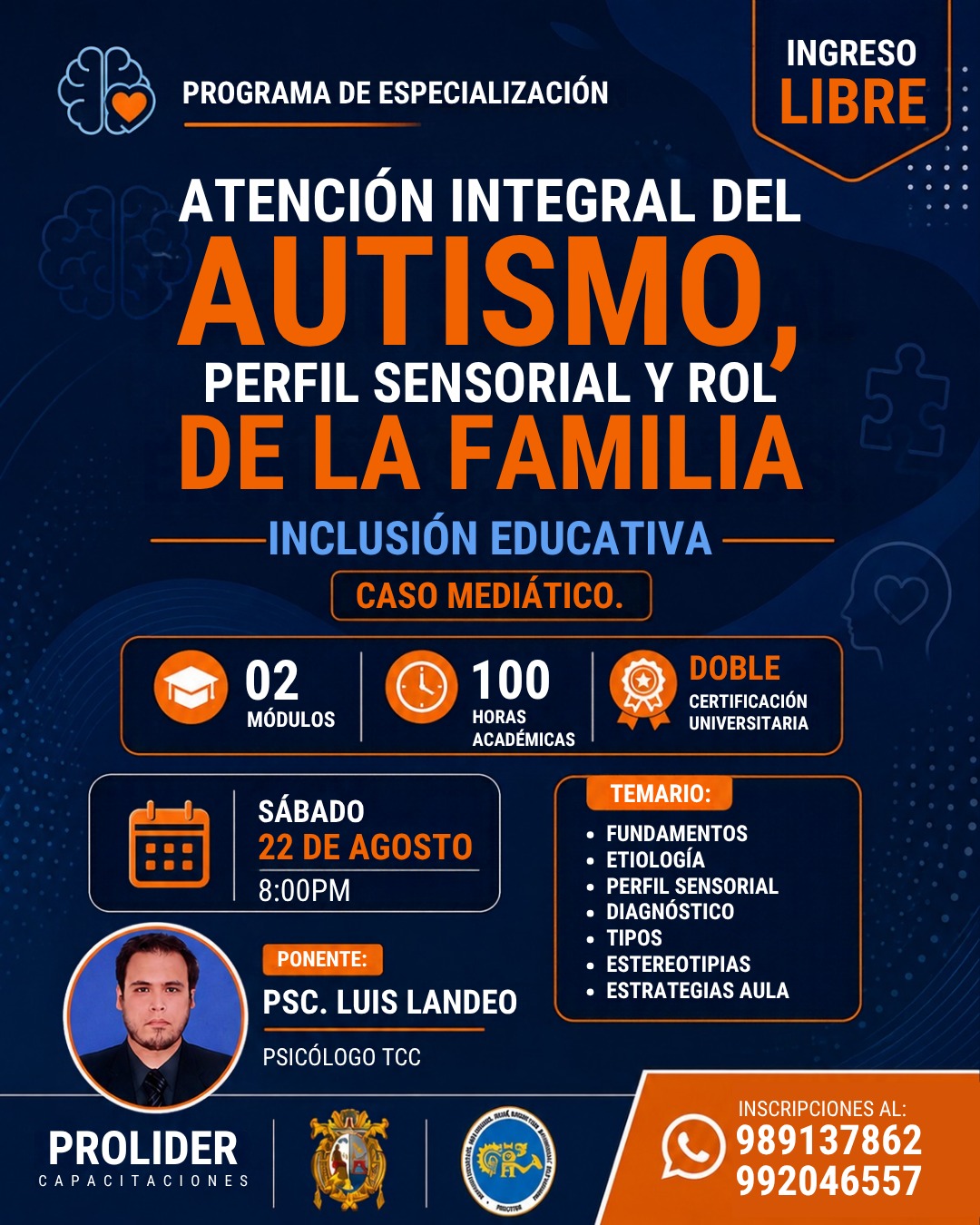 ATENCIÓN INTEGRAL DEL AUTISMO, PERFIL SENSORIAL Y ROL DE LA FAMILIA